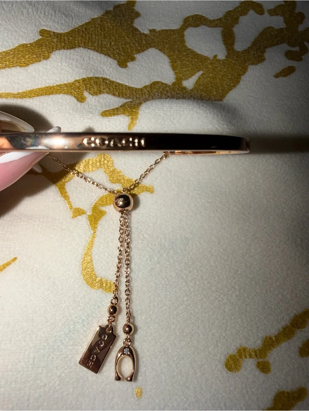 Coach Gold Tone Sliding Chain Bangle